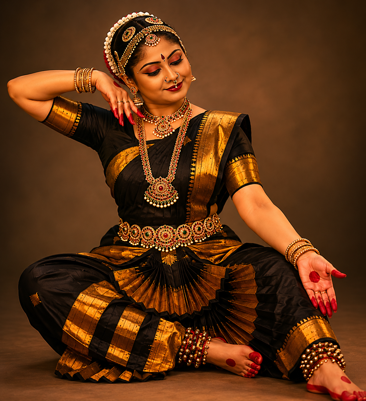 Bharatanatyam performer on stage